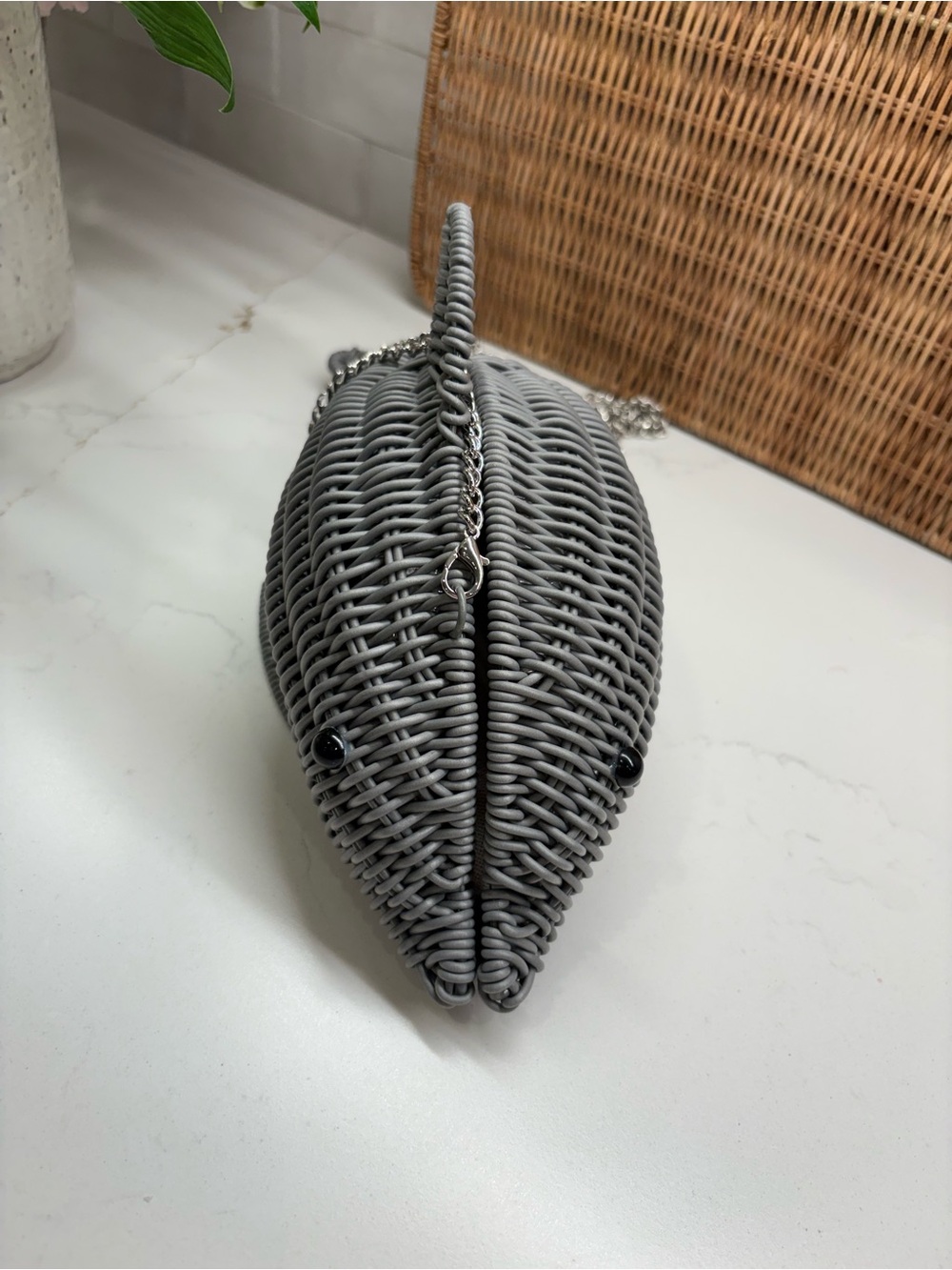 Gray Woven Dolphin Crossbody Bag 
Tommy Bahama Viral 🐬 - Picture 6 of 11